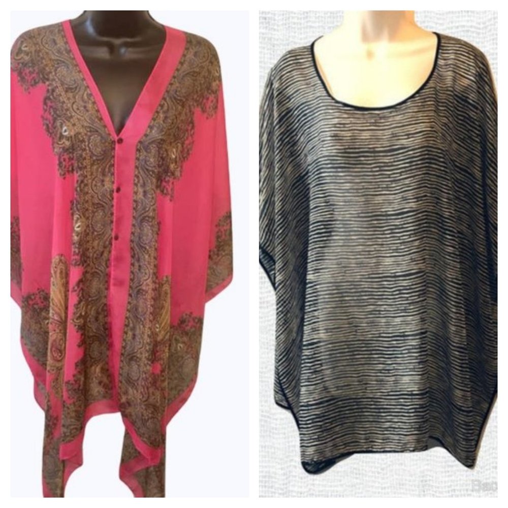 Jack & Missy Poncho Scarf Wraps Bundle of Two Boho